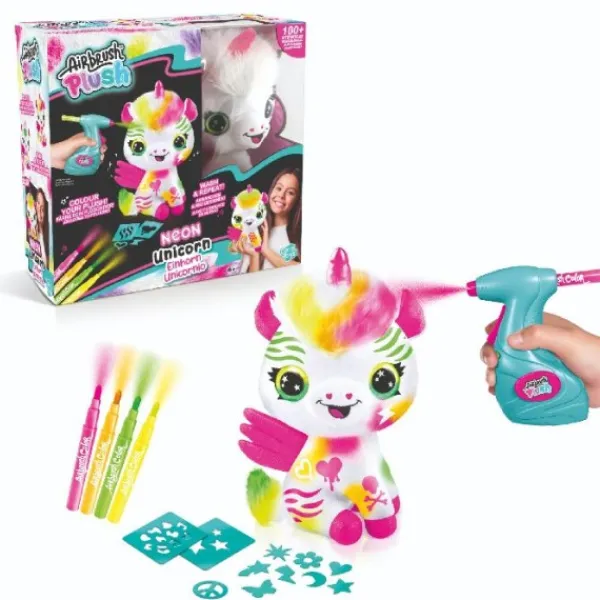 De Grote Speelgoedwinkel Airbrush Pluche Neon Unicorn Online