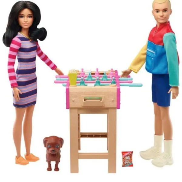 Mattel Barbie Mini Playset Voetbaltafel Met Hondje Outlet