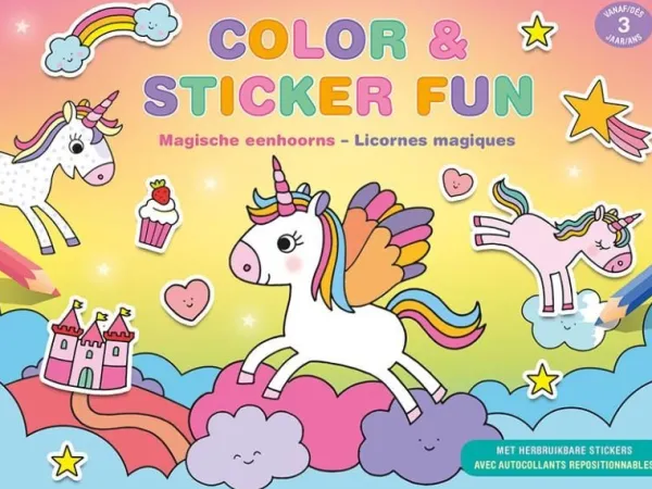 Deltas Boek Color & Sticker Fun Magische Eenhoorns (vanaf 3 jaar) Discount