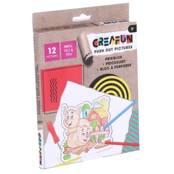 Creafun Prikblok Met Prikpen En 12 Sjablonen Boerderij Online