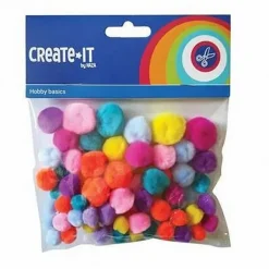 Create it! Create-It Pompoms Bright Mix 75 Stuks Best