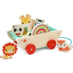 Fisher Price Houten Kar Pull Along Met Dieren Fashion