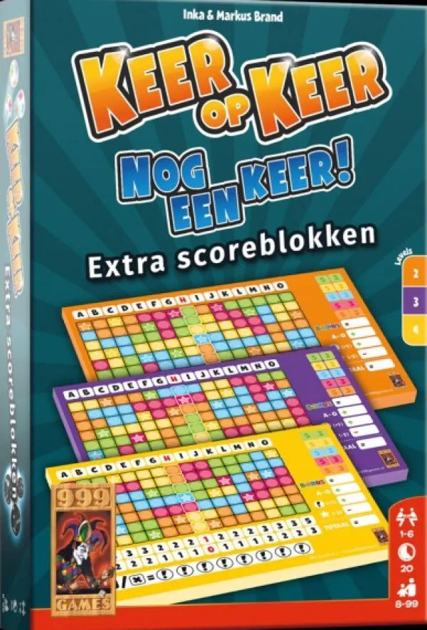 999-games Spel Keer Op Keer Scoreblok 3 Stuks Level 2, 3 en 4 Fashion