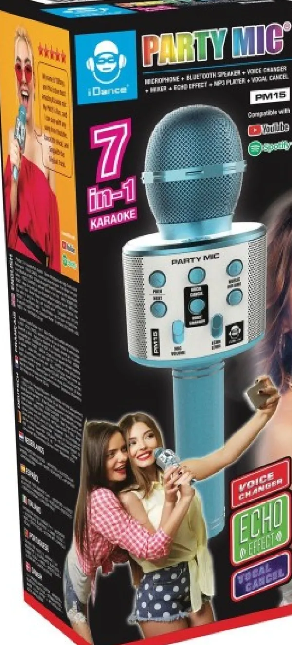 iDance Bluetooth Party Microfoon Blauw Outlet