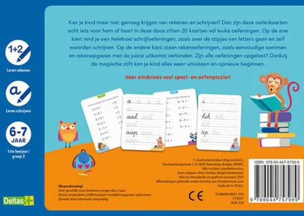 Deltas Ik Leer Rekenen En Schrijven Oefenkaarten Uitwisbare Stift (6-7 jaar) Clearance