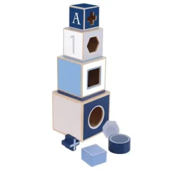 Jipy Stapeltoren Hout Blauw Discount