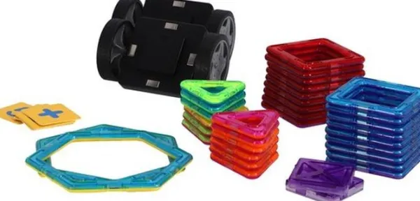 De Grote Speelgoedwinkel Magnetische Tegels Diverse Vormen 40 Delig 5,5 CM Discount
