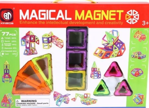 De Grote Speelgoedwinkel Magnetische Tegels Diverse Vormen 77 Delig 5,5 Cm Fashion