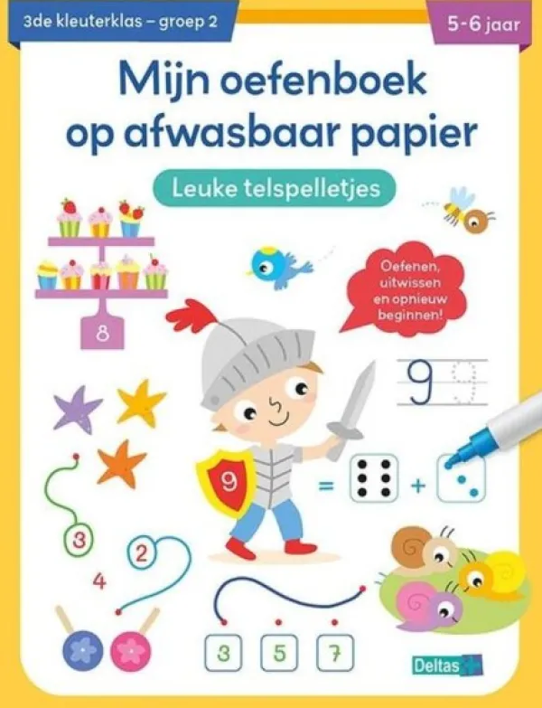Deltas Mijn Oefenboek Op Afwasbaar Papier Leuke Telspelletjes (5-6) New