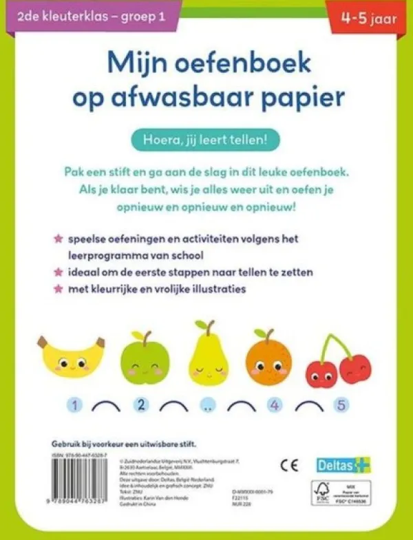 Deltas Mijn Oefenboek Op Afwasbaar Papier Eerste Telspelletjes (4-5) Discount