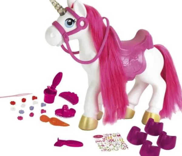 Klein Paard unicorn verzorgingsset met licht en geluid 36cm Best