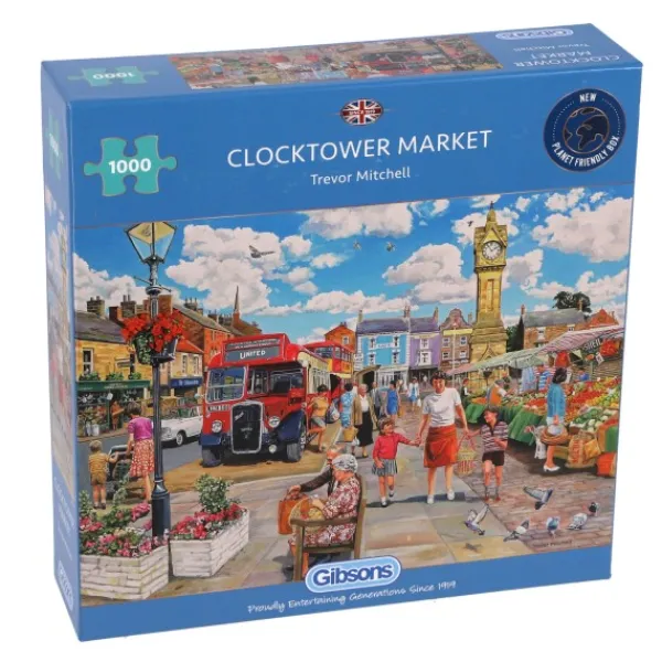 Gibsons Puzzel 1000 Stukjes Clocktower Market New