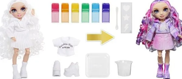 MGA Rainbow High Watercolor & Create Theme Dolls Purple Eyes Sale