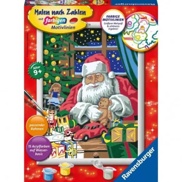 Ravensburger Schilderen op Nummer Kerstman Kerstwerkplaats Sale