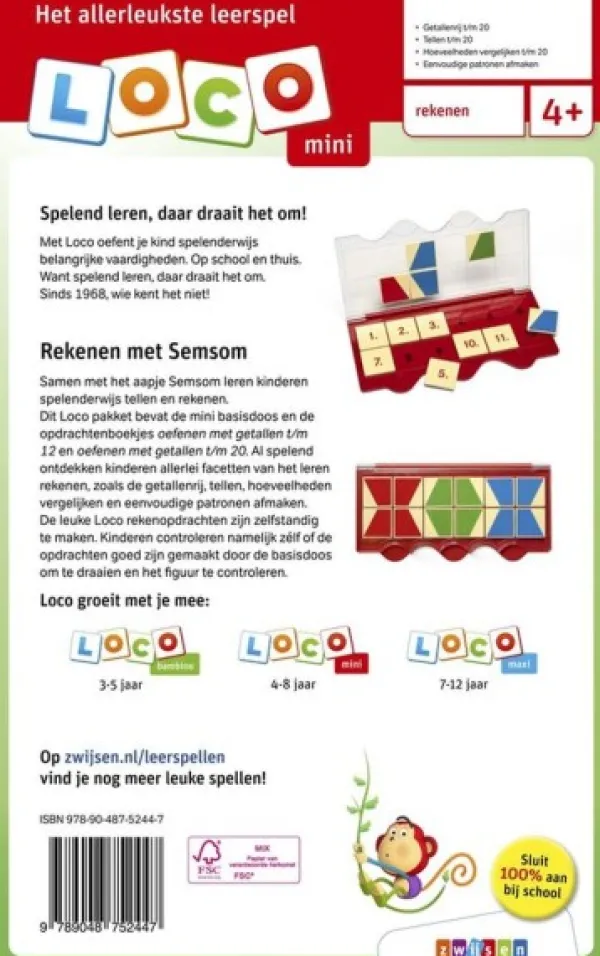 Zwijsen Semsom Loco Mini Pakket Rekenen Kleuters (4-7 jaar) Fashion