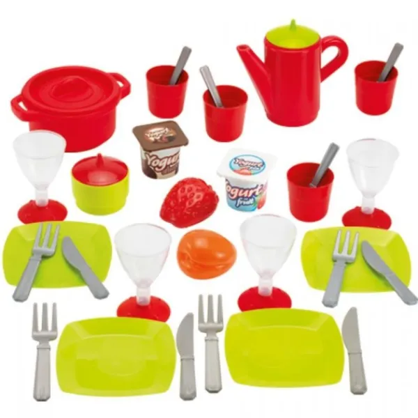 Ecoiffier Servies 36-Delig In Opbergkist 100% Chef Sale