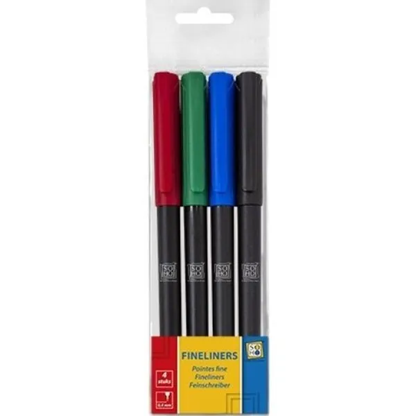 Soho Fineliners 0.4mm 4 stuks Clearance