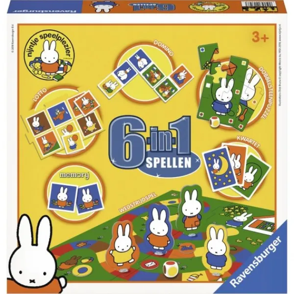 Ravensburger Spel Nijntje 6 In 1 Lotto-Memory-Domino-Kwartet-Puzzel-Wedstrijdspel Hot