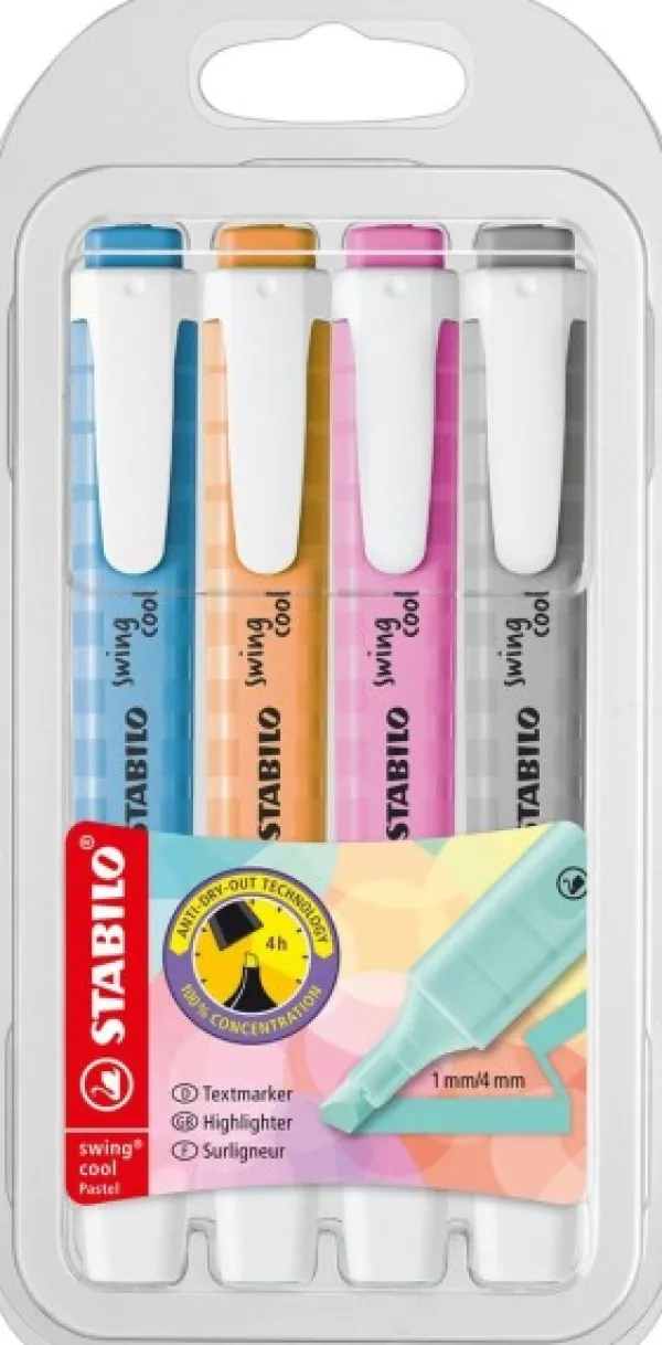 Stabilo Swing Cool Pastel Etui Met 4 Kleuren Outlet