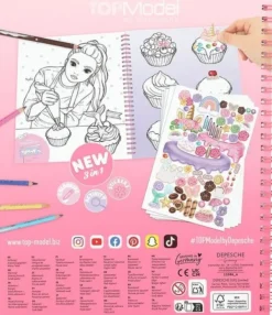 Depesche Topmodel Cake & Bake Kleurboek Met Pailletten New