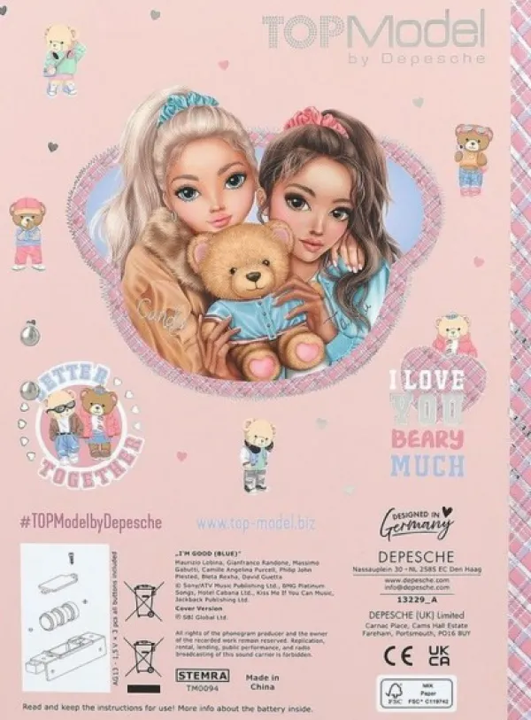 Top Model Topmodel dagboek met code en geluid team teddy Clearance