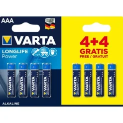 Varta Batterij AAA 4+4 Alkaline Longlife Power Clearance