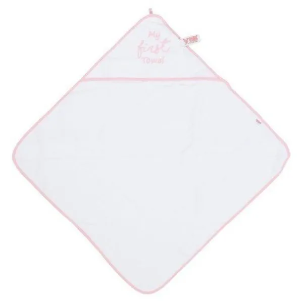 De Grote Speelgoedwinkel Very Important Baby Badcape Vib My First Towel Wit+roze 75cm Outlet